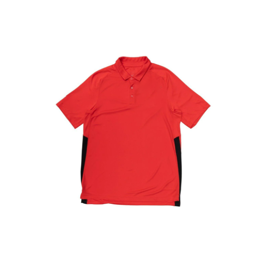 Red polo shirt