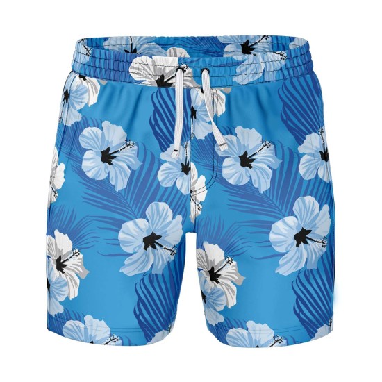 Men's Summer Floral Short Sleeve Shirt Blue