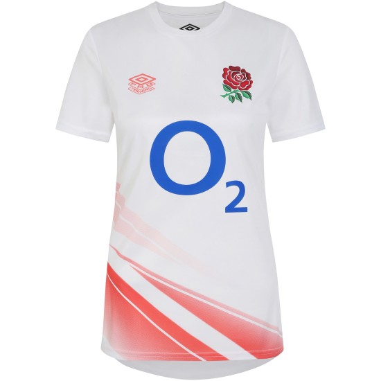 England Rugby Red Roses Warm Up Jersey - White - Womens