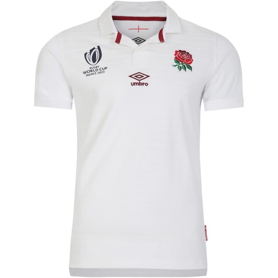 England Rugby World Cup 2023 Home Classic Short Sleeve Jersey - White - Mens England Rugby World Cup 2023 Home Classic Short Sleeve Jersey - White - Mens