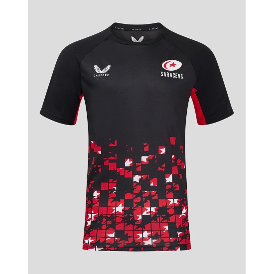 Men's Saracens 24/25 Matchday Short Sleeve Tee Black/Red