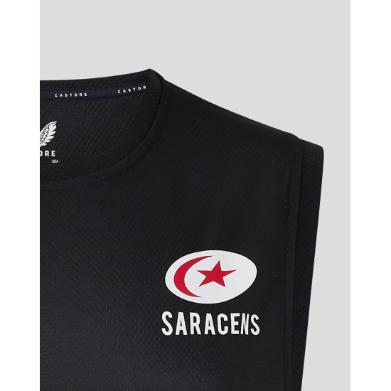 Men's Saracens 24/25 Matchday Vest Black/Red