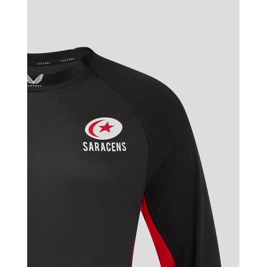 Men's Saracens 24/25 Matchday Long Sleeve Tee Black/Red