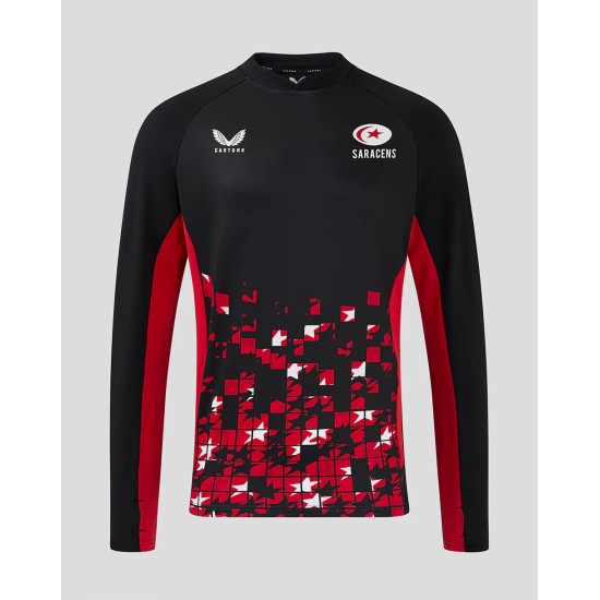 Men's Saracens 24/25 Matchday Midlayer Black/Red