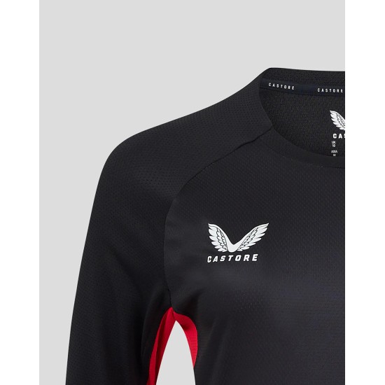 Women's Saracens 24/25 Matchday Long Sleeve Tee Black/Red