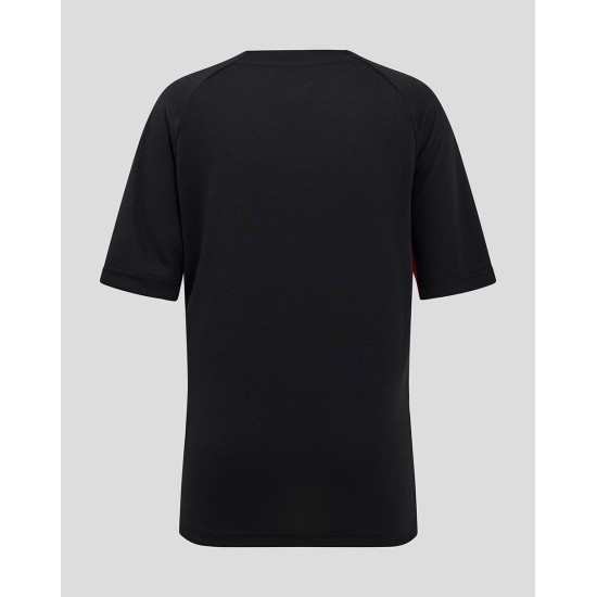 Junior Saracens 24/25 Matchday Short Sleeve Tee Black/Red Junior Saracens 24/25 Matchday Short Sleeve Tee Black/Red