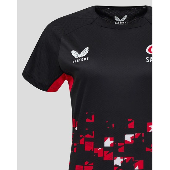 Women's Saracens 24/25 Matchday Tee Black/Red