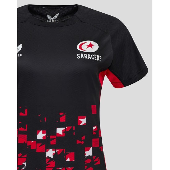 Women's Saracens 24/25 Matchday Tee Black/Red