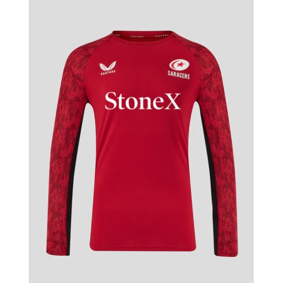 MEN'S 25/26 TRAINING LONG SLEEVE TEE - RHYTMIC RED MEN'S 25/26 TRAINING LONG SLEEVE TEE - RHYTMIC RED