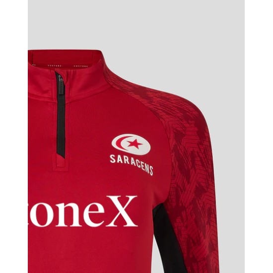 WOMEN'S 25/26 TRAINING 1/4 ZIP - RHYMTHIC RED