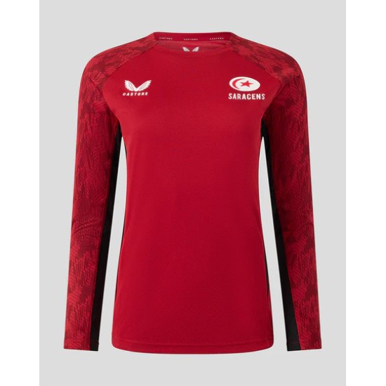 WOMEN'S 25/26 TRAINING LONG SLEEVE TEE - RHYTHMIC RED
