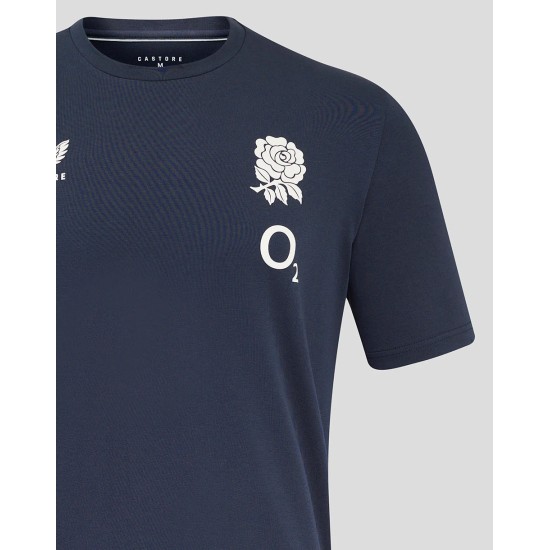 Men's England Rugby 25/26 Travel Short Sleeve Tee - Inkwell
