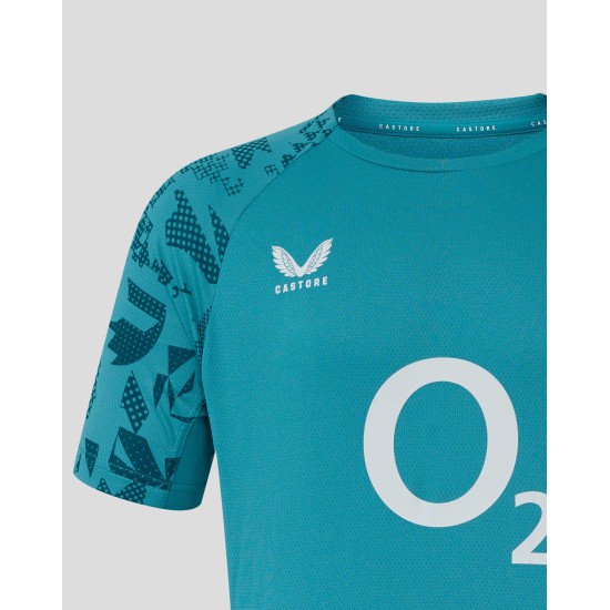 Men’s England Rugby 25/26 Performance Short Sleeve T Shirt – Storm Blue