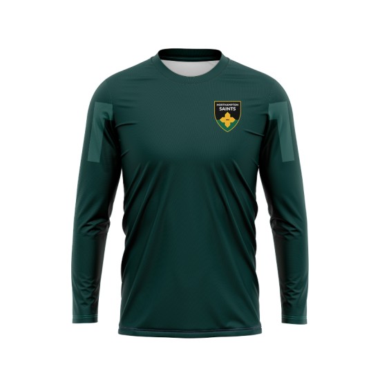 Northampton Saints Rugby 24/25 Training Poly T-Shirt LS Adult