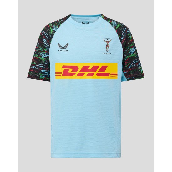 Harlequins Men's 25/26 Training Short Sleeve Tee - Sky Blue