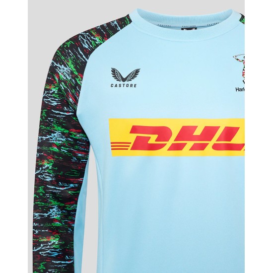 Harlequins Men's 25/26 Training Sweatshirt - Sky Blue