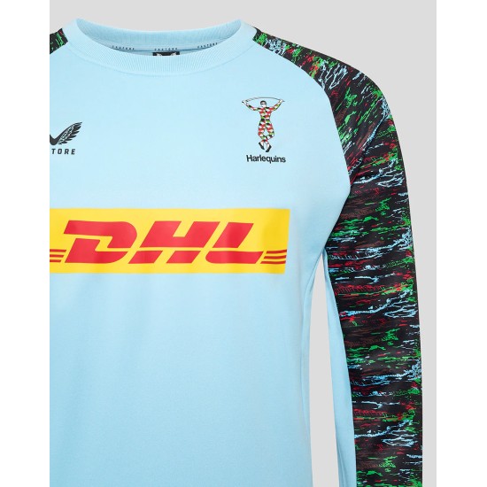 Harlequins Men's 25/26 Training Sweatshirt - Sky Blue