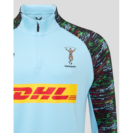 Harlequins Men's 25/26 Training 1/4 Zip - Sky Blue