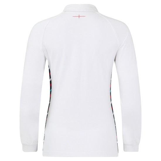 England Rugby Home Classic Long Sleeve Jersey 2024/25 - White - Womens