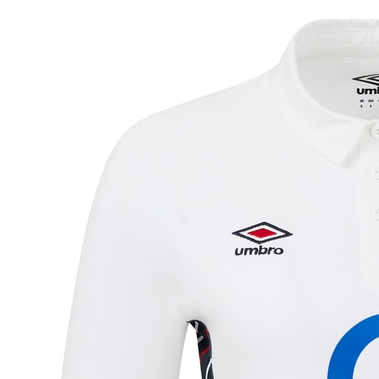 England Rugby Home Classic Long Sleeve Jersey 2024/25 - White - Womens