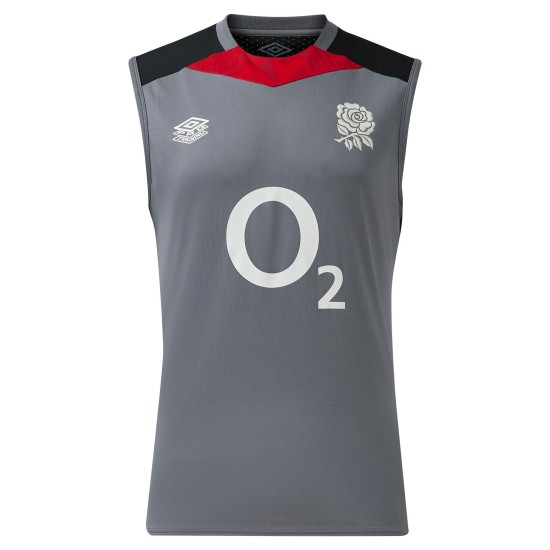 England Rugby Training Sleeveless T-Shirt - Gray - Mens