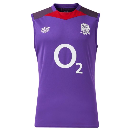 England Rugby Training Sleeveless T-Shirt - Purple - Mens