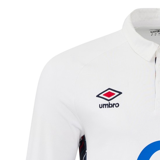 England Rugby Home Classic Long Sleeve Jersey 2024/25 - White - Mens