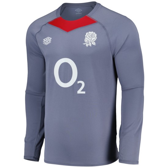 England Rugby Relaxed Long Sleeve Training Jersey - Gray - Mens