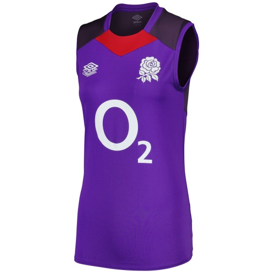England Rugby Training Sleeveless T-Shirt - Purple - Womens