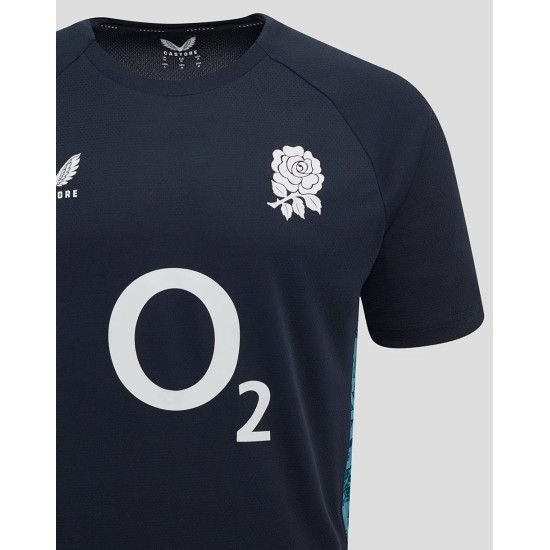 Men’s England Rugby 25/26 Performance Short Sleeve T-Shirt – Inkwell