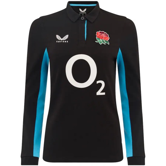 England Rugby Alternate Classic Long Sleeve Jersey 2025/26 - Black - Womens
