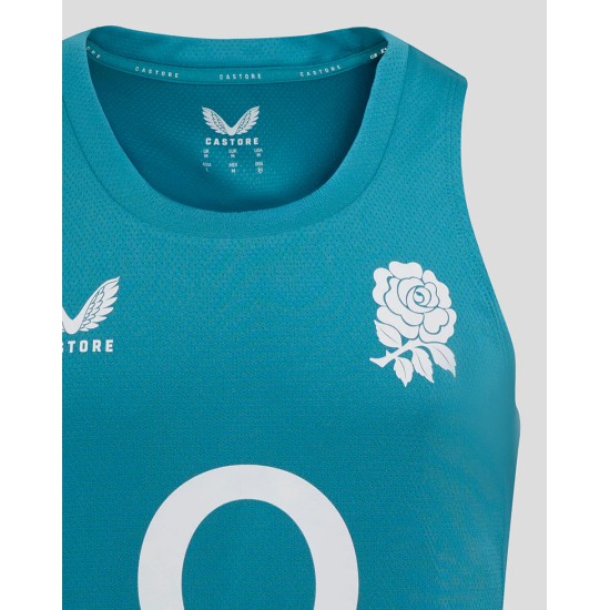 Men’s England Rugby 25/26 Performance Sleeveless Singlet – Storm Blue