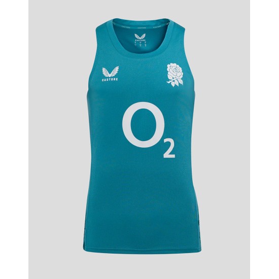 Men’s England Rugby 25/26 Performance Sleeveless Singlet – Storm Blue