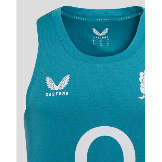 Men’s England Rugby 25/26 Performance Sleeveless Singlet – Storm Blue