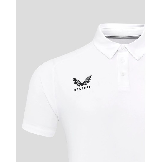 Men's England Rugby 25/26 Travel Short Sleeve Polo - Brilliant White