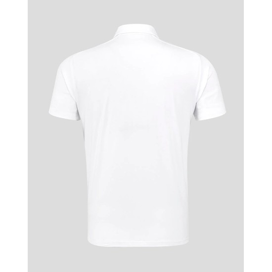 Men's England Rugby 25/26 Travel Short Sleeve Polo - Brilliant White