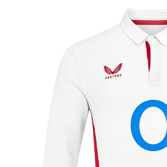 England Rugby Home Classic Long Sleeve Jersey 2025/26 - White - Mens