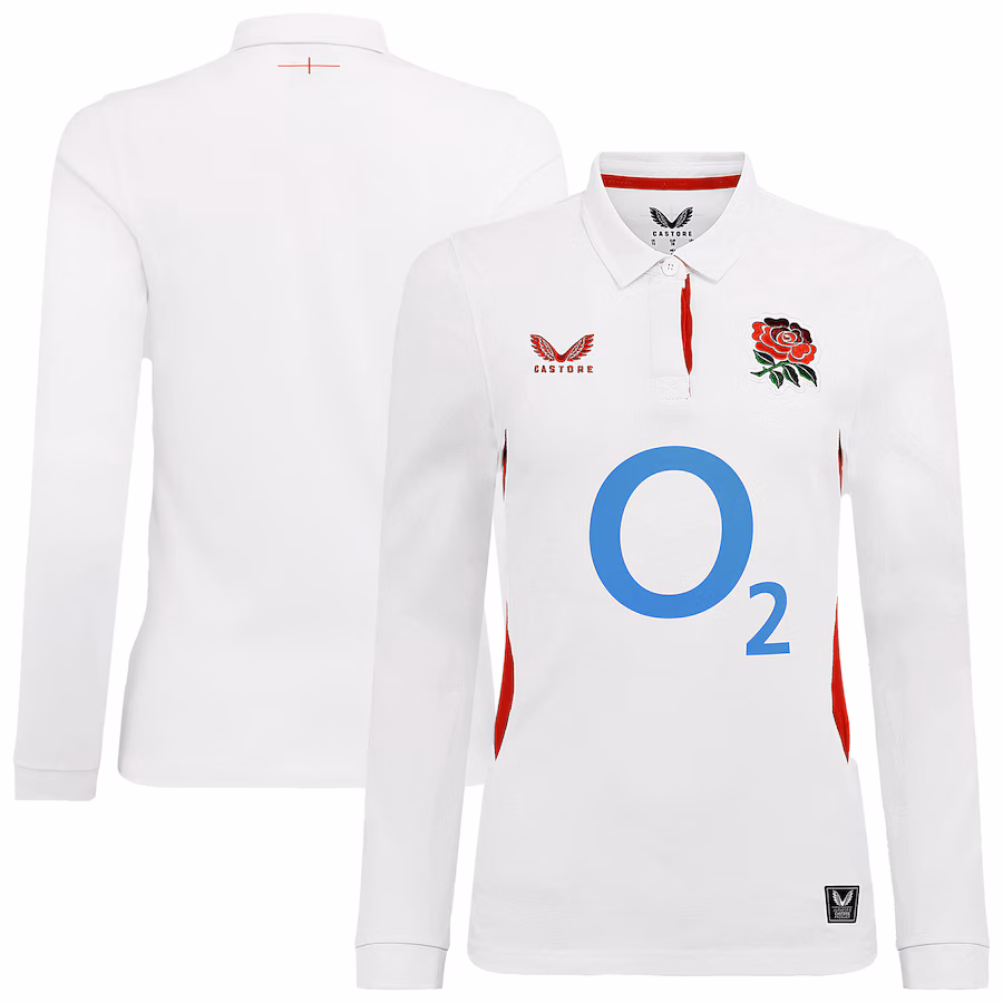 England Rugby Home Classic Long Sleeve Jersey 2025/26 - White - Womens